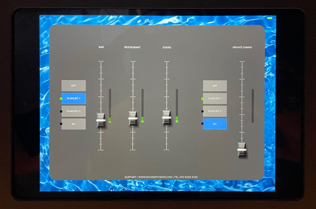 Azzurra, Sloane St – iPad with custom interface Azzurra, Sloane St – iPad with custom interface