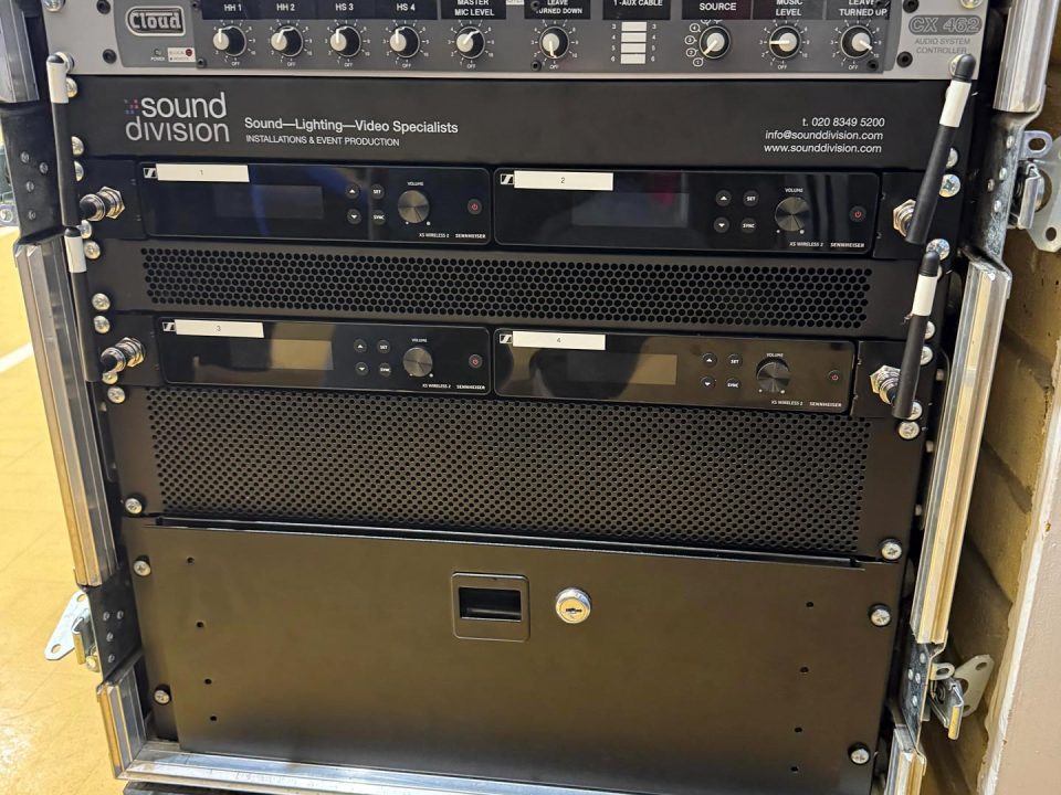 Gesher School audio cabinet