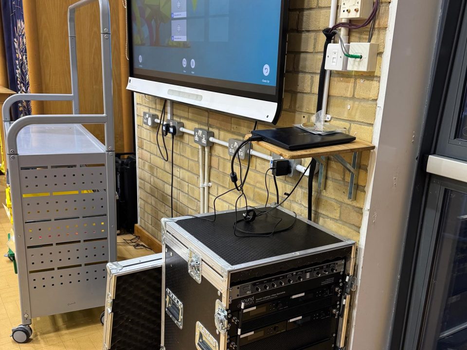 Gesher School audio cabinet